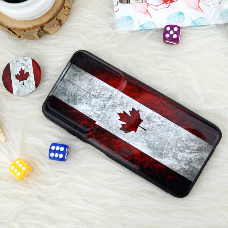 قاب طرحدار محافظ لنز دار کشویی + پاپ سوکت طرح پرچم شیائومی Redmi Note 10 / Note 10s