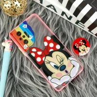 قاب PC مات فانتزی محافظ لنز دار + پاپ سوکت طرح میکی موس Xiaomi Redmi Note 10 Pro