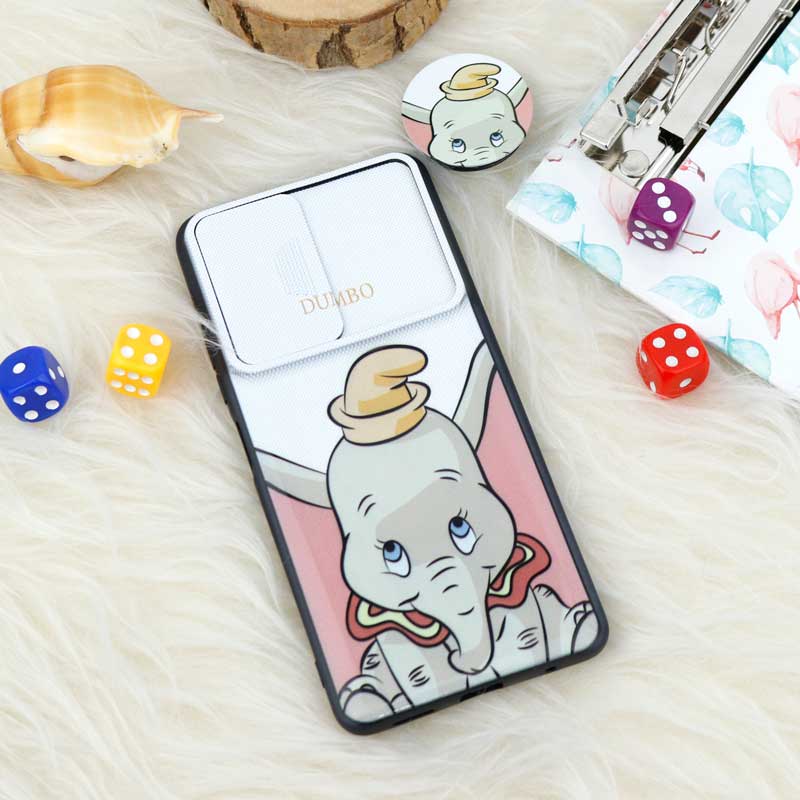 قاب طرحدار محافظ لنز دار کشویی + پاپ سوکت طرح فیلی شیائومی Redmi Note 10 Pro