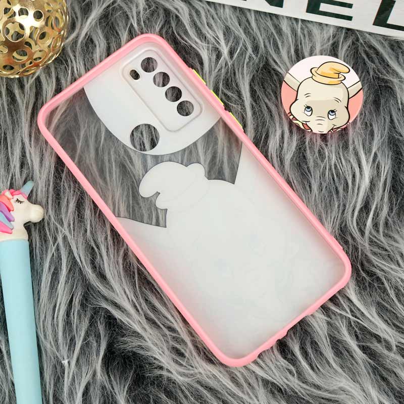 قاب PC شیائومی Redmi Note 8 طرح دامبو پشت مات سوکت دار محافظ لنزدار