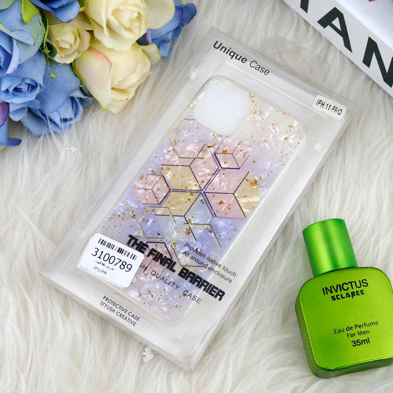قاب طرحدار ماربل طلاکوب آیفون iPhone 11 Pro