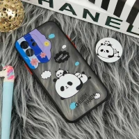 قاب PC مات فانتزی محافظ لنز دار + پاپ سوکت طرح پاندا iPhone 12