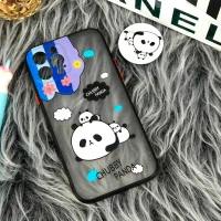 قاب PC مات فانتزی محافظ لنز دار + پاپ سوکت طرح پاندا iPhone 12 Pro