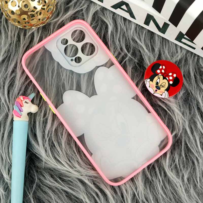 قاب PC آیفون iPhone 12 Pro Max طرح میکی موس پشت مات پاپ سوکت دار محافظ لنزدار