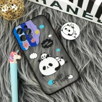 قاب PC مات فانتزی محافظ لنز دار + پاپ سوکت طرح پاندا iPhone 12 Pro Max