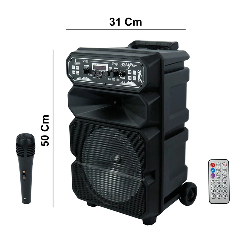 اسپیکر چمدانی بلوتوثی رم و فلش خور DS-1814 Plus + میکروفون و ریموت کنترل
