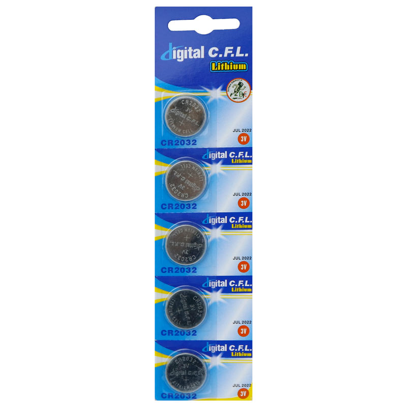 باتری سکه ای Digital C.F.L Lithium CR2032 بسته 5 عددی