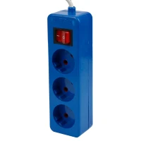 چند راهی 3 خانه برق رنگی الکترو فاز Electro Faz با کابل 3 متری