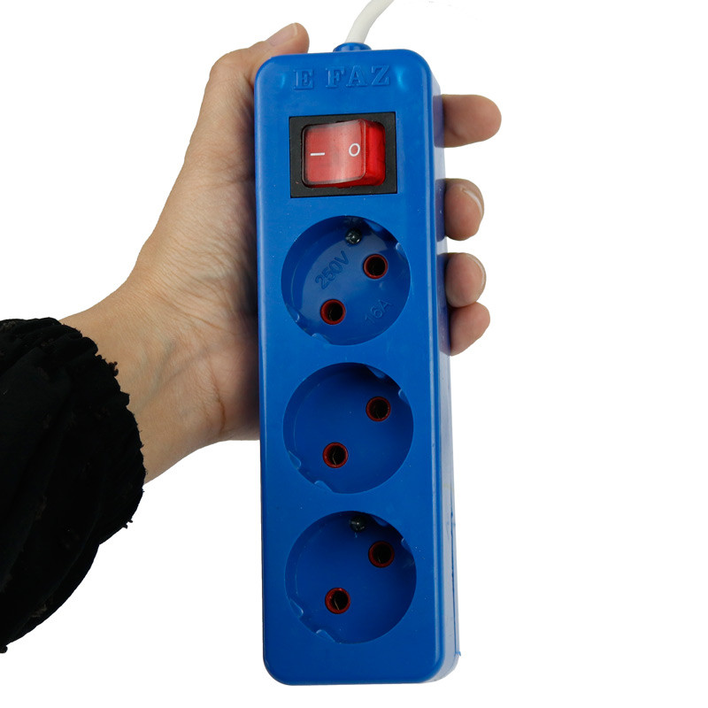 چند راهی 3 خانه برق رنگی الکترو فاز Electro Faz با کابل 3 متری