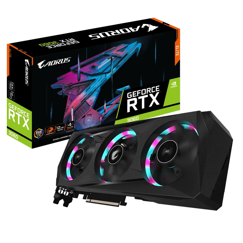 کارت گرافیک GIGABYTE AORUS GeForce RTX3060 ELITE 12G GDDR6 192Bit