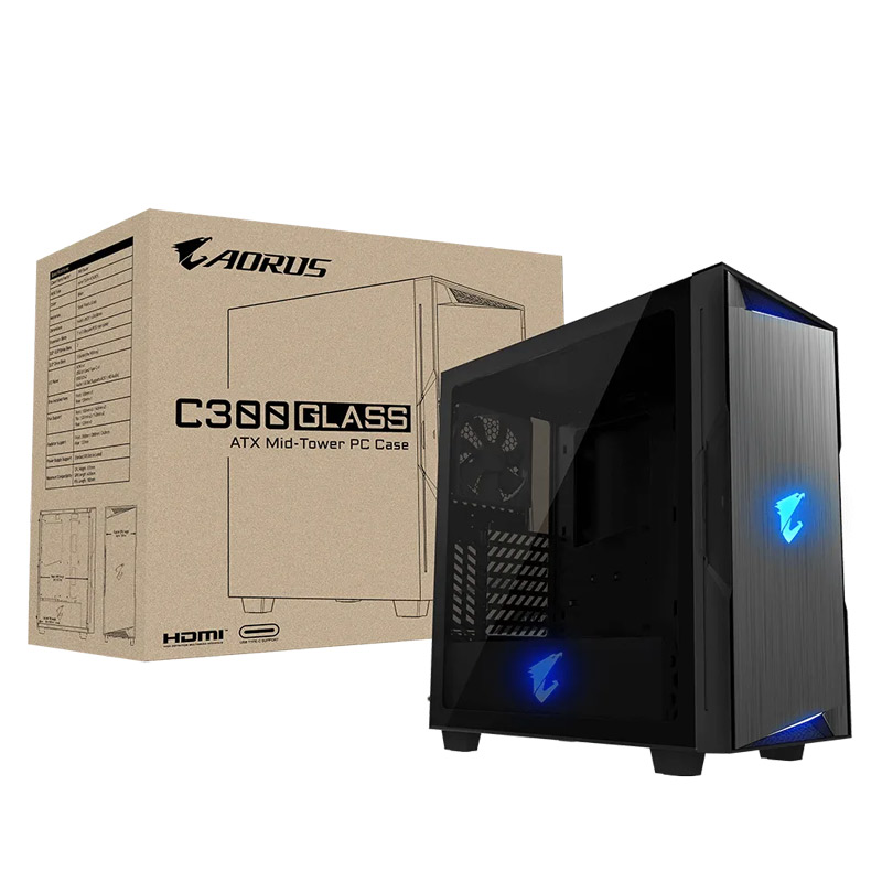 کیس کامپیوتر گیگابایت Gigabyte AORUS C300 GLASS RGB