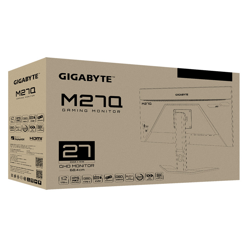 مانیتور گیمینگ گیگابایت M27Q سایز 27 اینچ