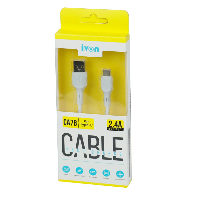 کابل فست شارژ Ivon CA78 2.4A Type-C 1m