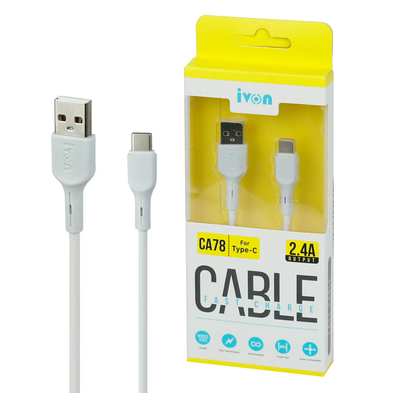 کابل فست شارژ Ivon CA78 2.4A Type-C 1m