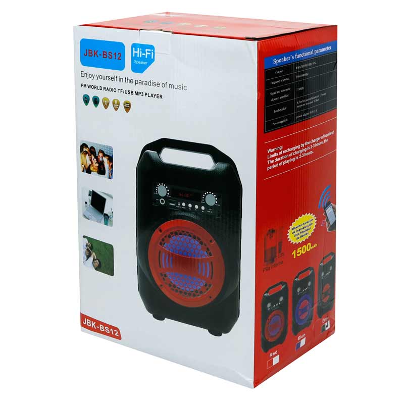 اسپیکر چمدانی بلوتوثی رم و فلش خور JBK-BS12