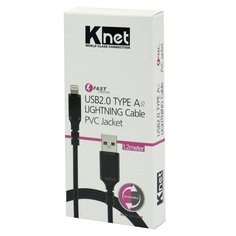 کابل آیفونی فست شارژ K-net K-CUL02012 1.2m