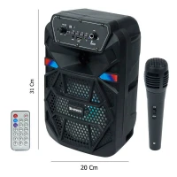 اسپیکر چمدانی بلوتوثی رم و فلش خور Kimiso QS-2603 + میکروفون و ریموت کنترل