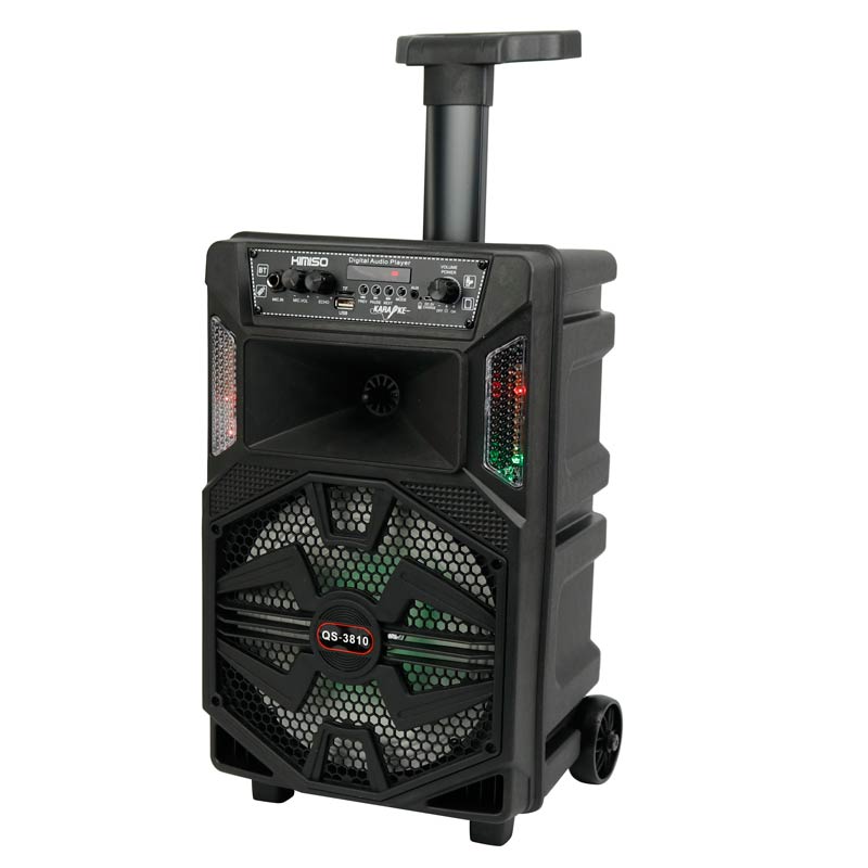 اسپیکر چمدانی بلوتوثی رم و فلش خور Kimiso QS-3810 + میکروفون و ریموت کنترل