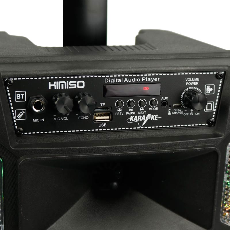 اسپیکر چمدانی بلوتوثی رم و فلش خور Kimiso QS-3810 + میکروفون و ریموت کنترل