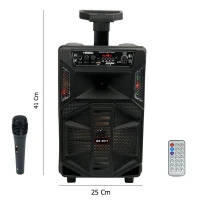 اسپیکر چمدانی بلوتوثی رم و فلش خور Kimiso QS-3811 + میکروفون و ریموت کنترل