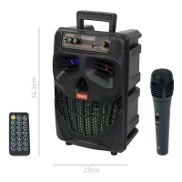 اسپیکر چمدانی بلوتوثی رم و فلش خور Kimiso QS-7801 + میکروفون و ریموت کنترل