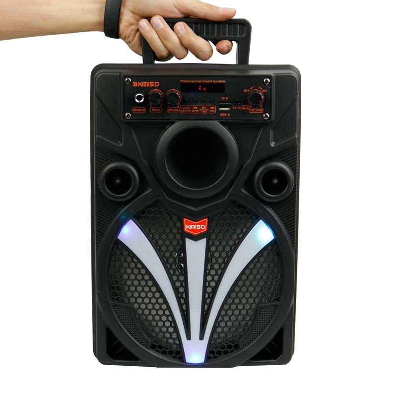 اسپیکر چمدانی بلوتوثی رم و فلش خور Kimiso QS-7806 + میکروفون و ریموت کنترل