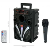 اسپیکر چمدانی بلوتوثی رم و فلش خور Kimiso QS-7806 + میکروفون و ریموت کنترل
