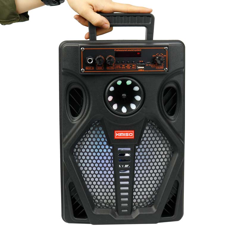 اسپیکر چمدانی بلوتوثی رم و فلش خور Kimiso QS-7807 + میکروفون و ریموت کنترل