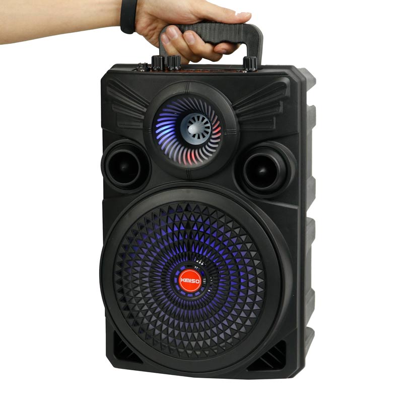 اسپیکر چمدانی بلوتوثی رم و فلش خور Kimiso QS-7808 + میکروفون و ریموت کنترل