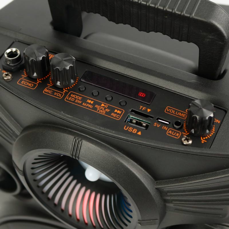 اسپیکر چمدانی بلوتوثی رم و فلش خور Kimiso QS-7808 + میکروفون و ریموت کنترل