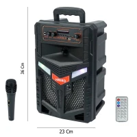 اسپیکر چمدانی بلوتوثی رم و فلش خور Kimiso QS-7809 + میکروفون و ریموت کنترل