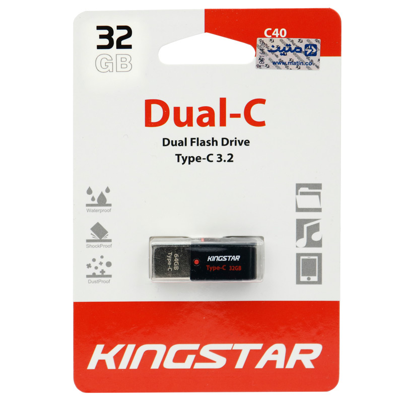 فلش 32 گیگ کینگ استار KingStar Dual-C C40 OTG Type-C USB3.2