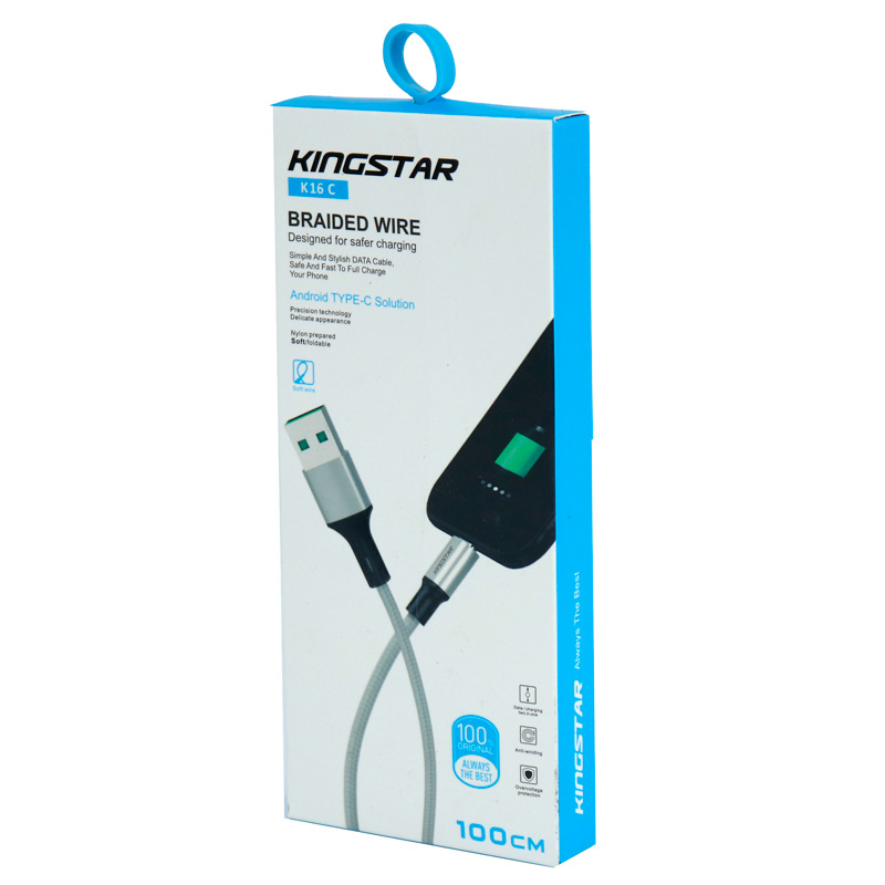 کابل تایپ سی فست شارژ KingStar K16C 2.4A 1m