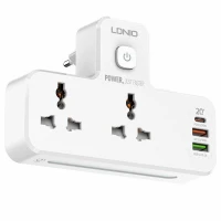 چند راهی 2 خانه برق الدینیو SC2311 + شارژر USB و Type-C