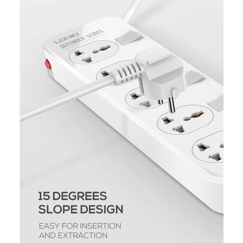 چند راهی 5 خانه برق الدینیو LDNIO SC5006 با کابل 2 متری