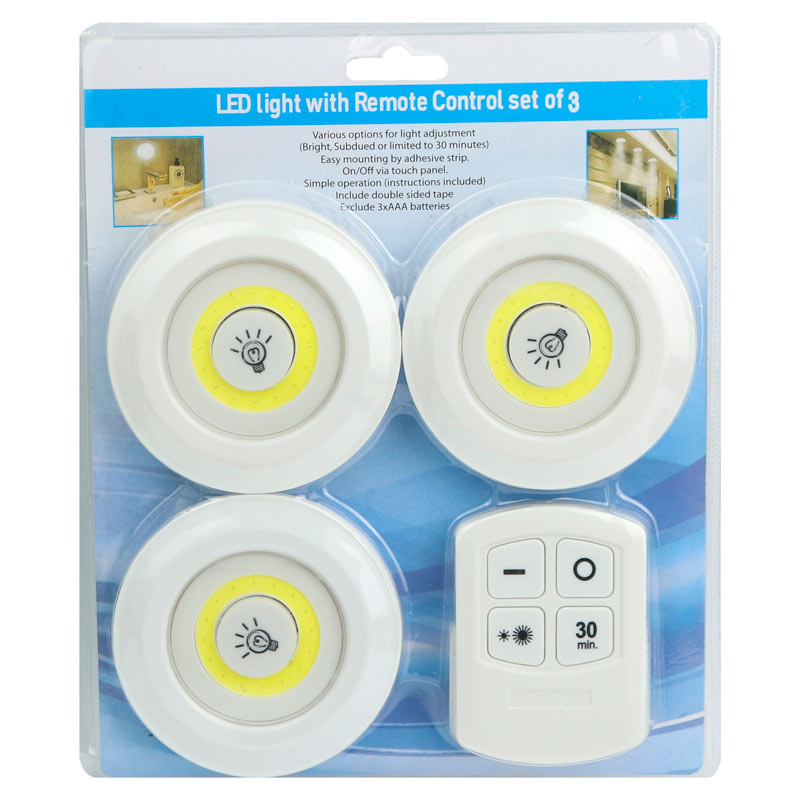 لامپ هالوژنی باتری خور ۳ تایی LED Light COB + ریموت کنترل