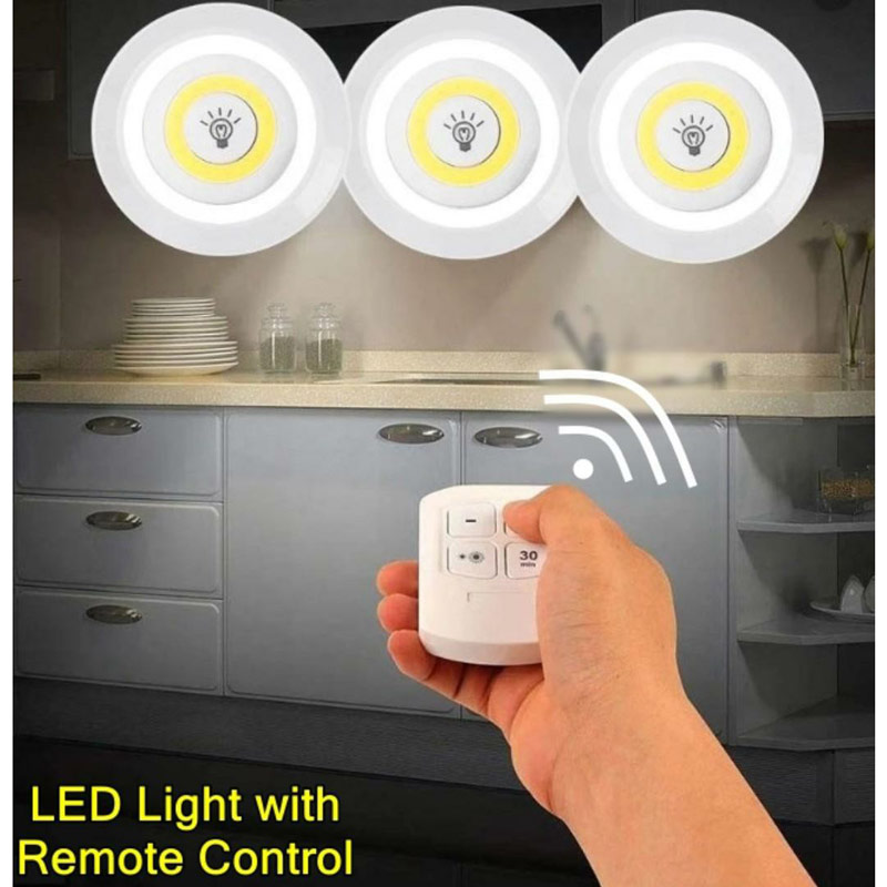 لامپ هالوژنی باتری خور ۳ تایی LED Light COB + ریموت کنترل