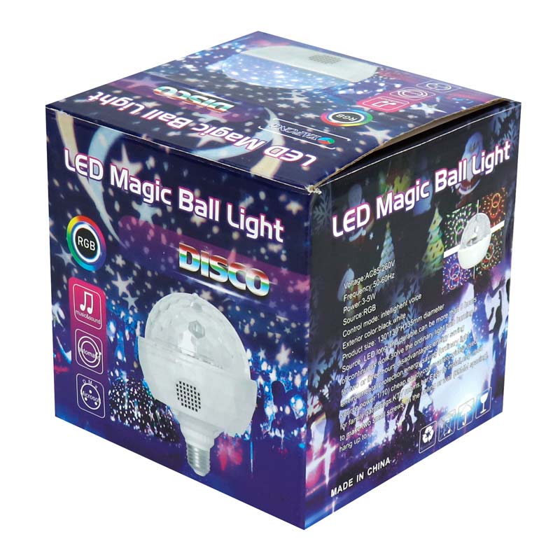 چراغ رقص نور گردان اسپیکر دار بلوتوثی LED Magic Ball Light Disco RGB