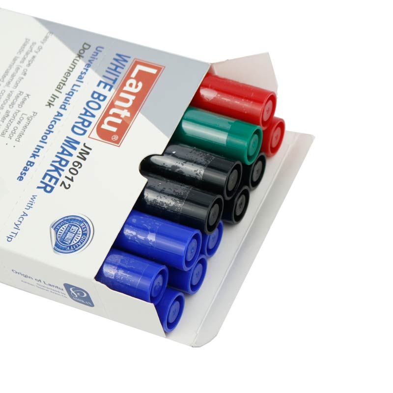 ماژیک وایت برد نوک گرد رنگی Lantu JM6012 بسته 12 عددی
