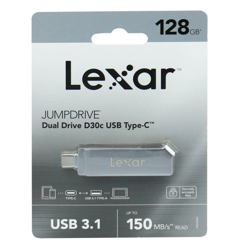 فلش 128 گیگ لکسار Lexar JumpDrive D30c OTG Type-C USB3.1
