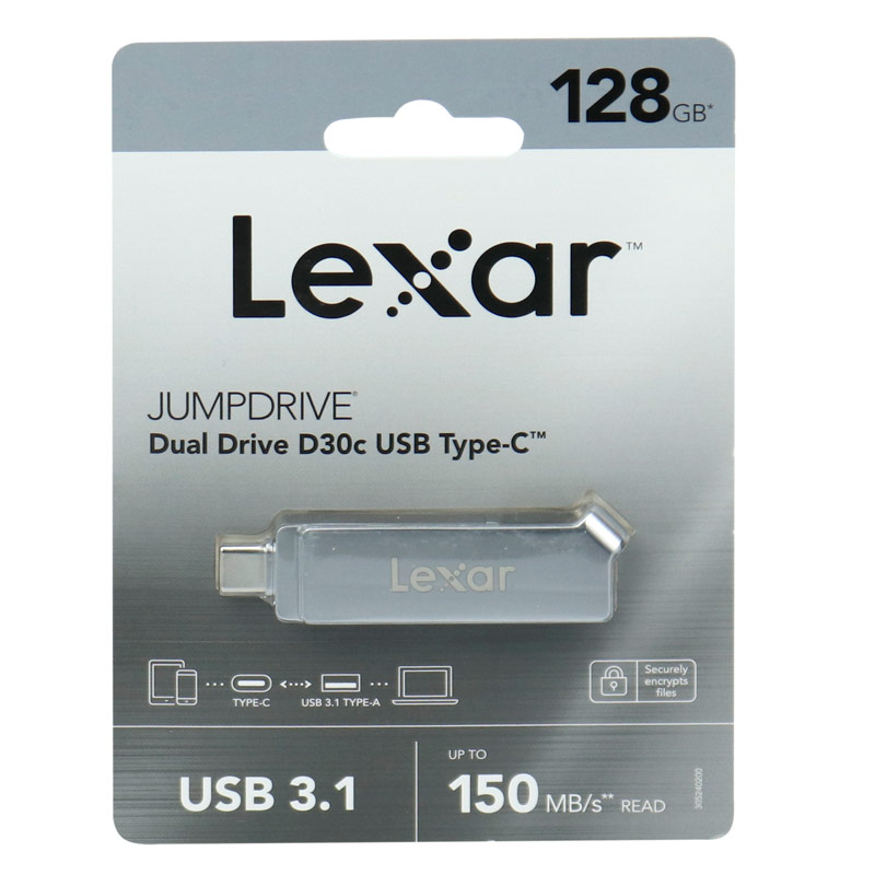 فلش 128 گیگ لکسار Lexar JumpDrive D30c OTG Type-C USB3.1