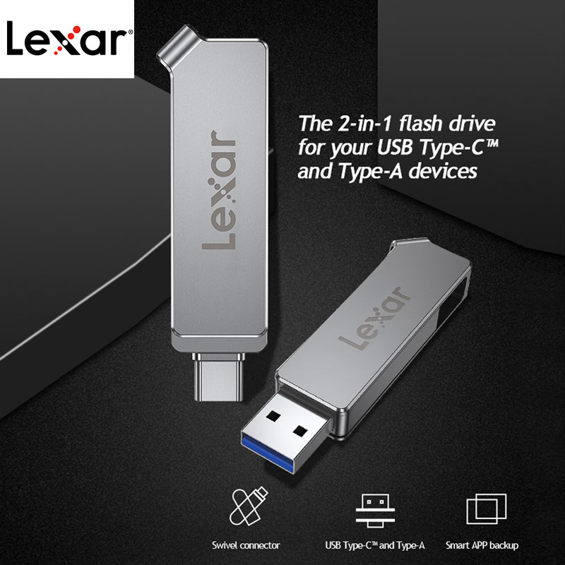 فلش 128 گیگ لکسار Lexar JumpDrive D30c OTG Type-C USB3.1