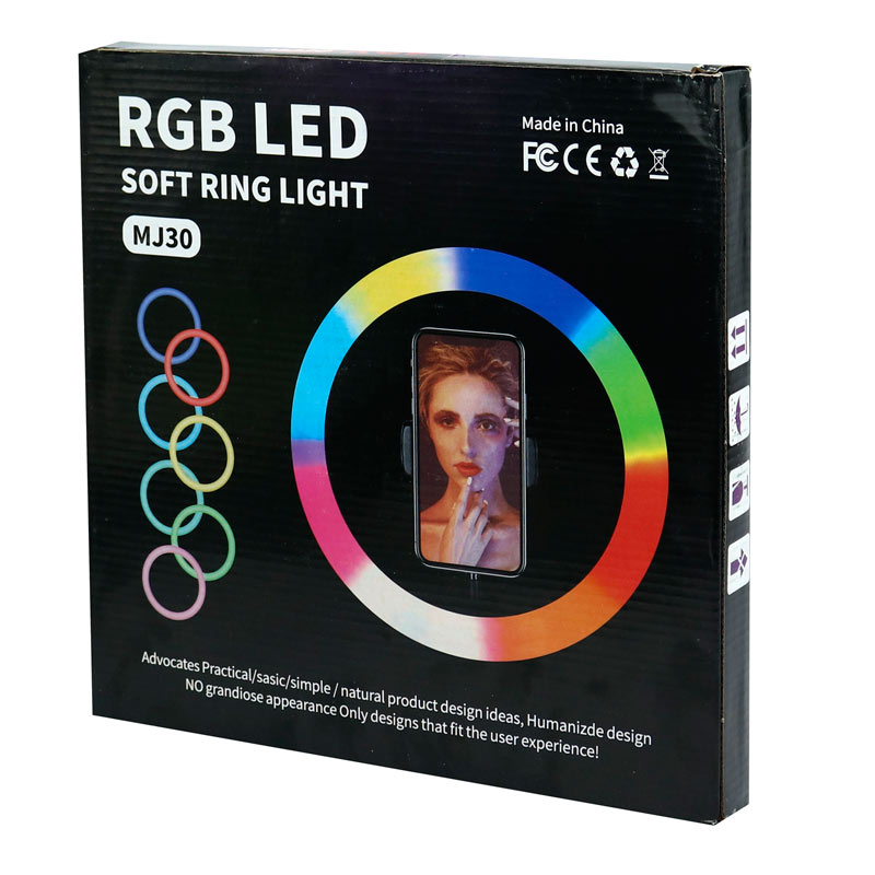 رینگ لایت پایه دار 13 اینچ RGB LED MJ30