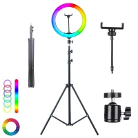 رینگ لایت پایه دار 13 اینچ RGB LED MJ30