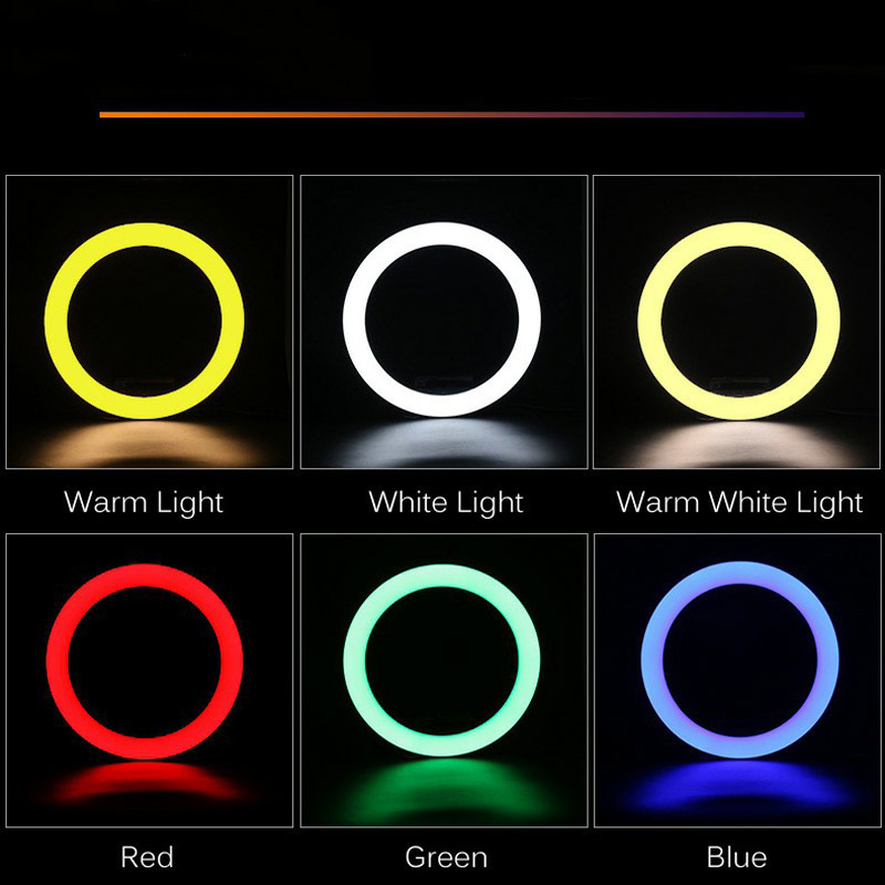 رینگ لایت پایه دار 13 اینچ RGB LED MJ30