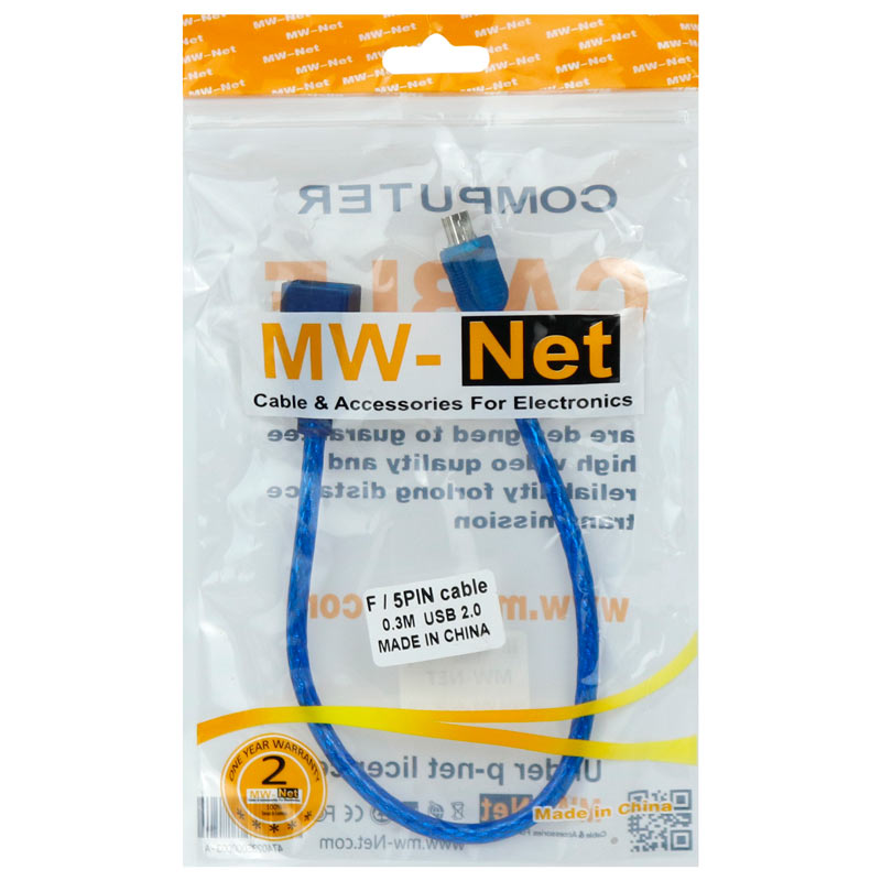 کابل کوتاه افزایش طول MW-Net Mini USB 30cm