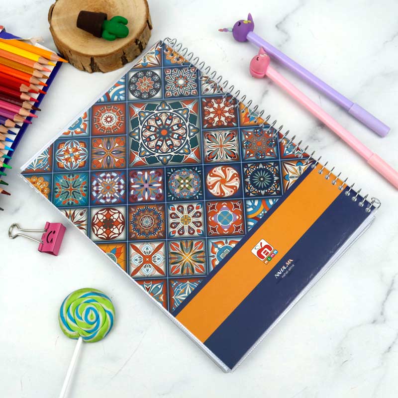دفتر سیمی 100 برگ طرح دار Nahal Alma کد 7116