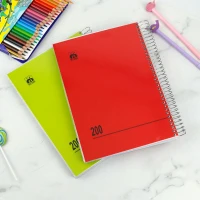 دفتر سیمی 200 برگ ساده رنگی نهال آلما کد 7213