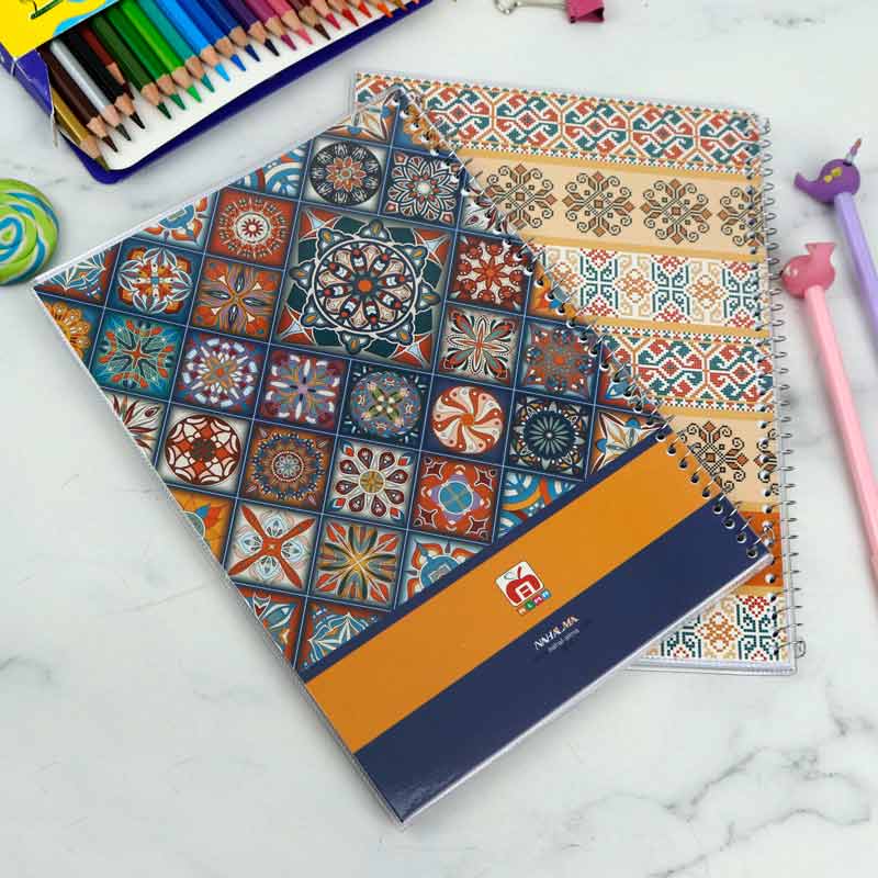 دفتر سیمی 40 برگ طرح کلاسیک نهال آلما کد 7416