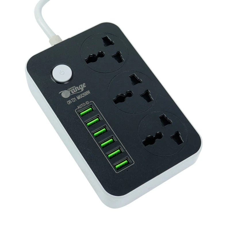چند راهی 3 خانه اورنج OR-T21 با کابل 2 متری + شارژر USB